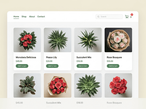 Petal & Stem florist storefront preview